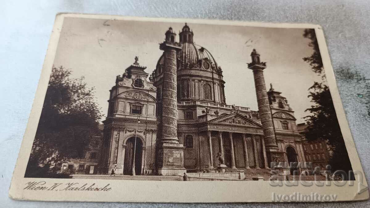 Postcard Wien Karlskirche 1936