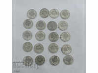 Bulgaria BGN 1 1910 1912 1913 20 pieces of silver coins