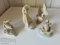 Gypsum figurines, pelicans.