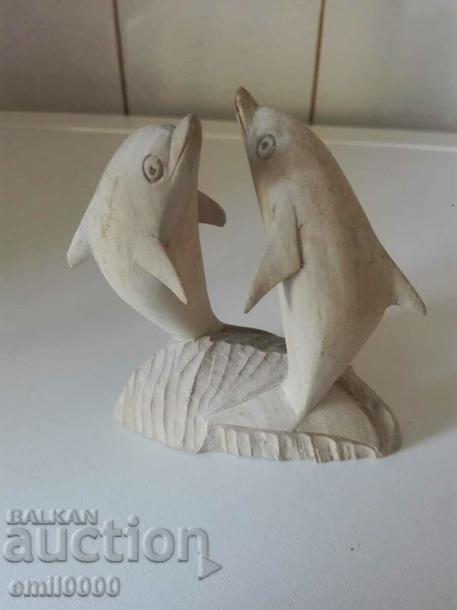 Plaster figurine - dolphins.
