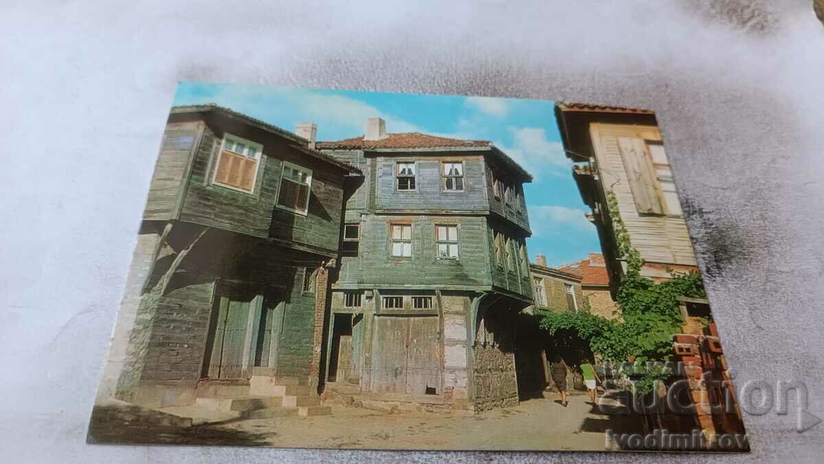 Καρτ ποστάλ Sozopol Παλιά σπίτια 1973