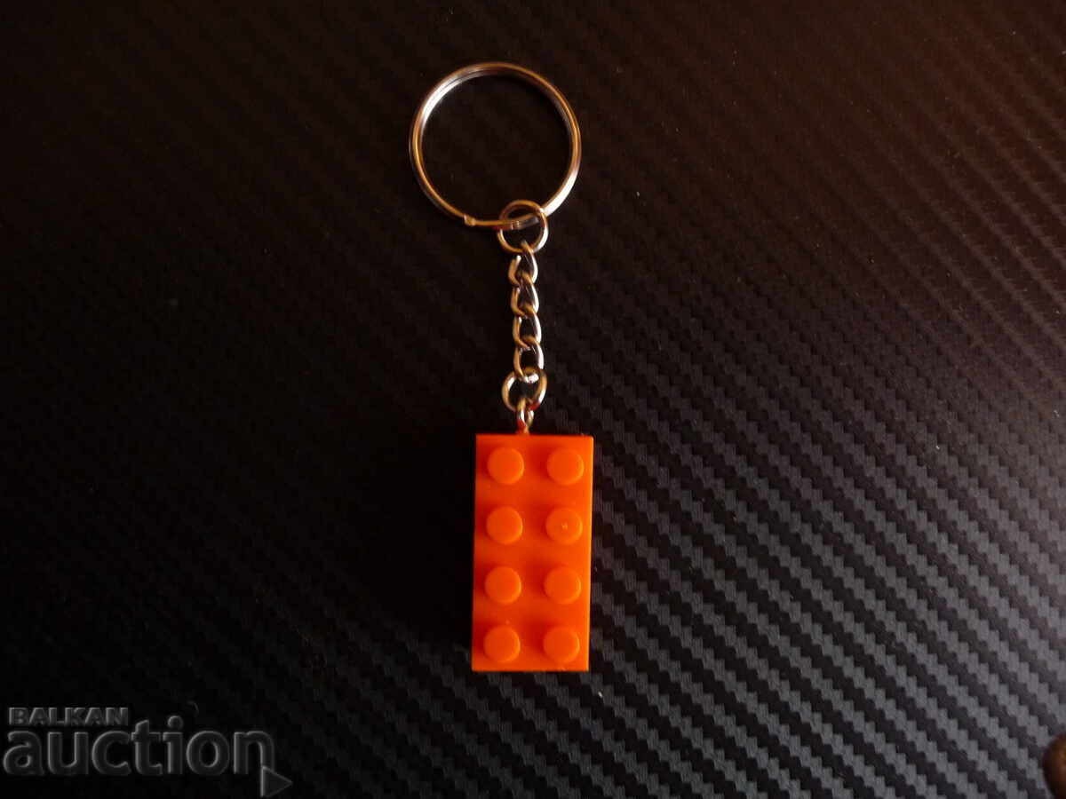 Keyring block type Lego constructor Lego orange