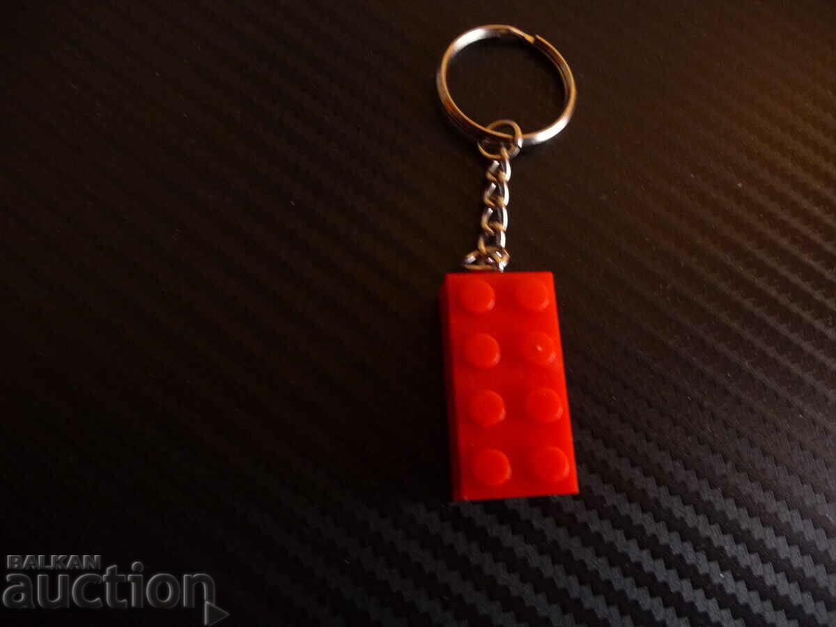 Keyring block type Lego constructor Lego red