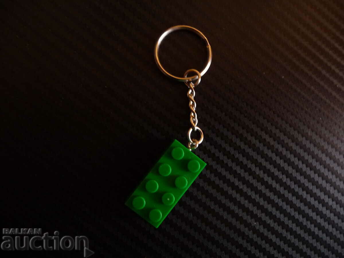 Keyring block type Lego constructor Lego green