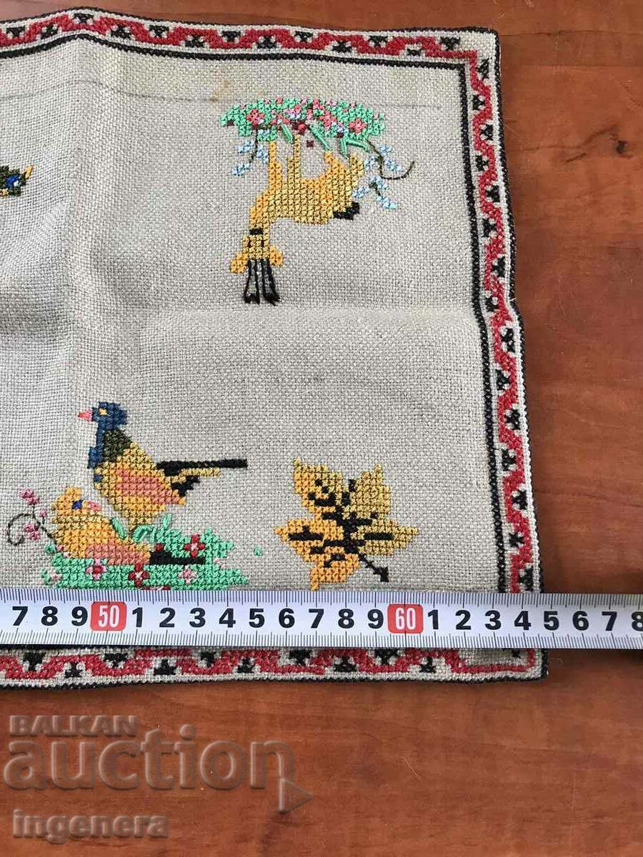 HAND EMBROIDERY PANAMA LINEN CHECK BLANKET NEW with price 28.00 BGN | € 14.32