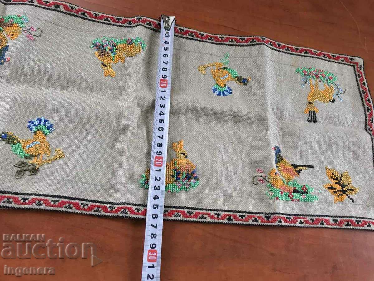 Auction  HAND EMBROIDERY PANAMA LINEN CHECK BLANKET NEW