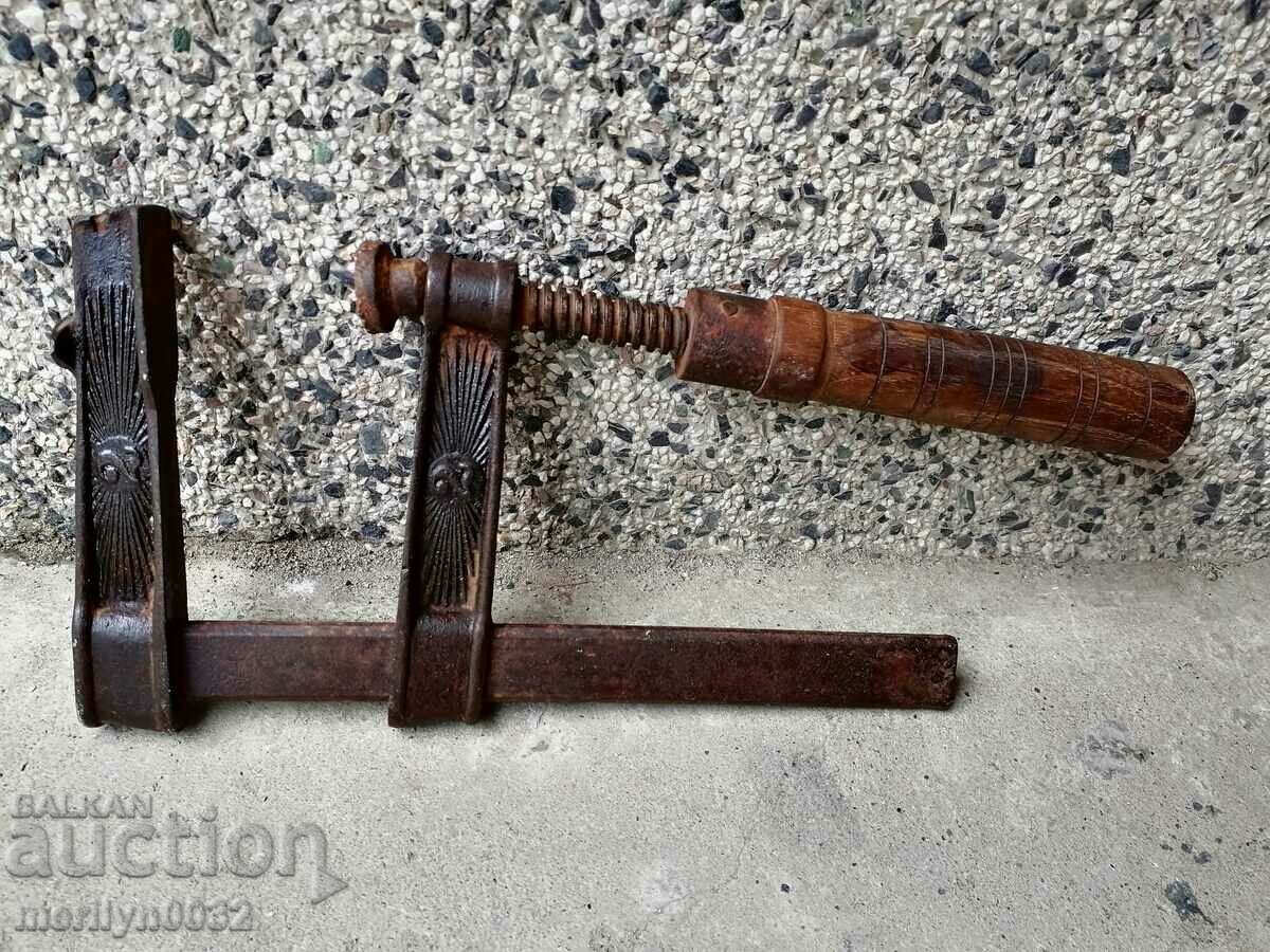 Παλιά ξυλουργός σφιγκτήρα μέγγενη, ξύλο - 5