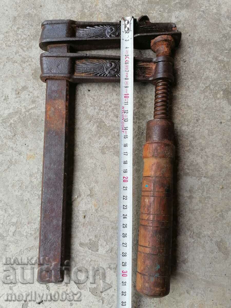 Παλιά ξυλουργός σφιγκτήρα μέγγενη, ξύλο - 7