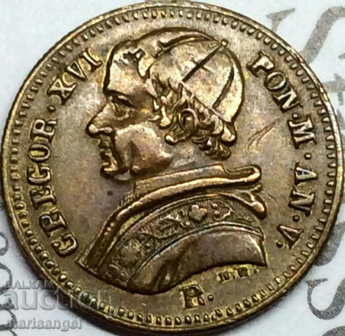 2,5 scudo Vatican Pius VI exemplare din alamă pentru o monedă rară
