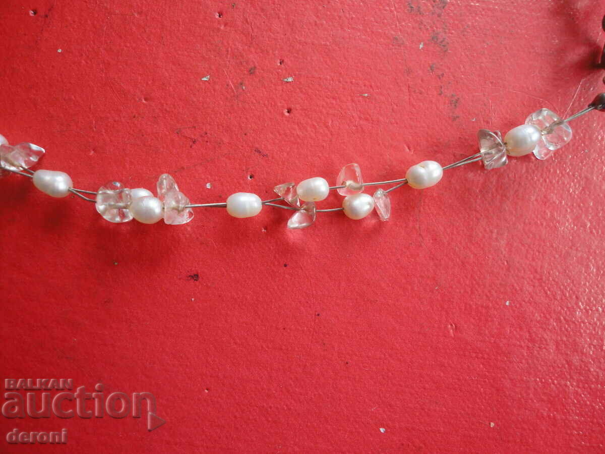 Necklace necklace made of natural pearls and stones - 7