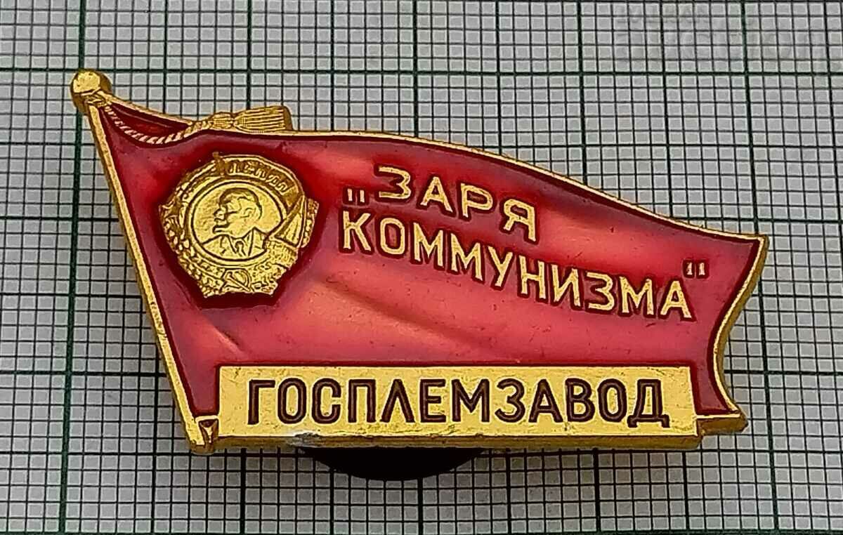 GOSPLEM PLANT "ZARYA COMMUNISM" USSR BADGE