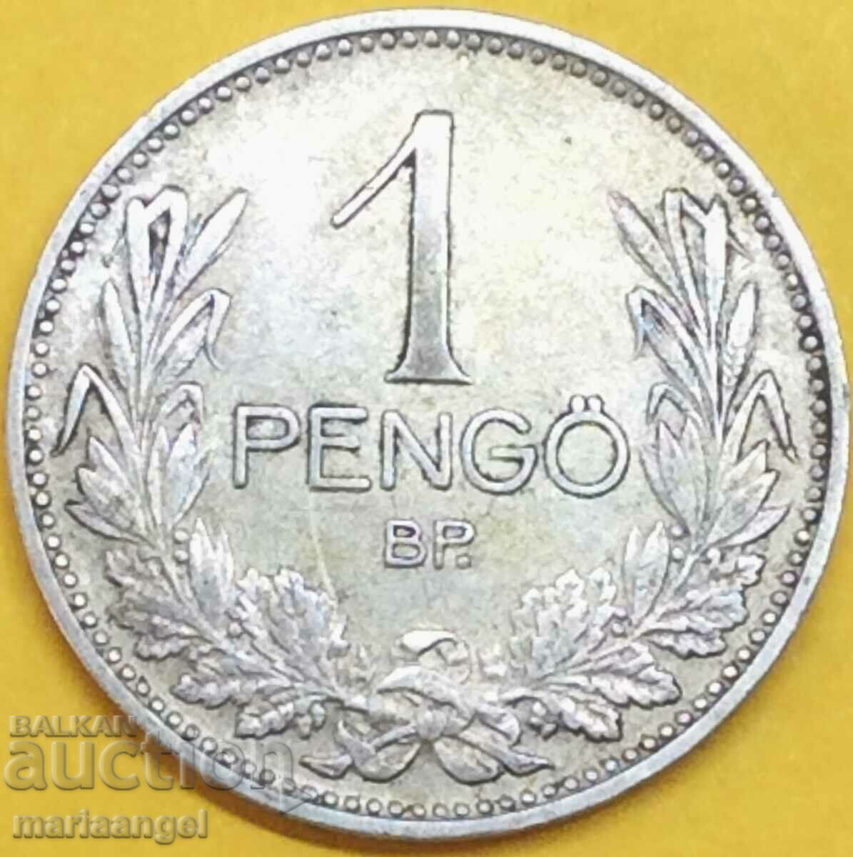 Hungary 1938 1 pengo silver