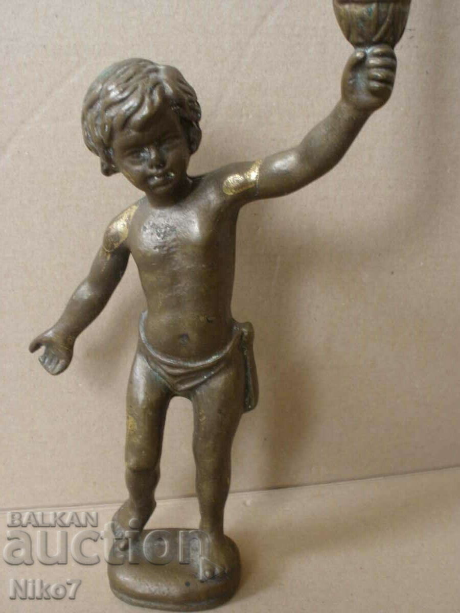 Antique, solid bronze figure - "Cherub" with price 49.99 BGN | € 25.56