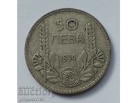 50 leva argint Bulgaria 1934 - monedă de argint #3