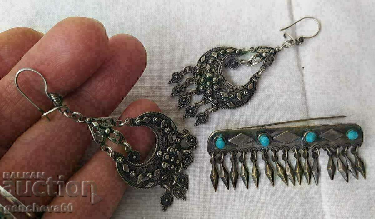 Revival brooch and filigree earrings / silver 22g - 5 Revival brooch and filigree earrings / silver 22g - 5