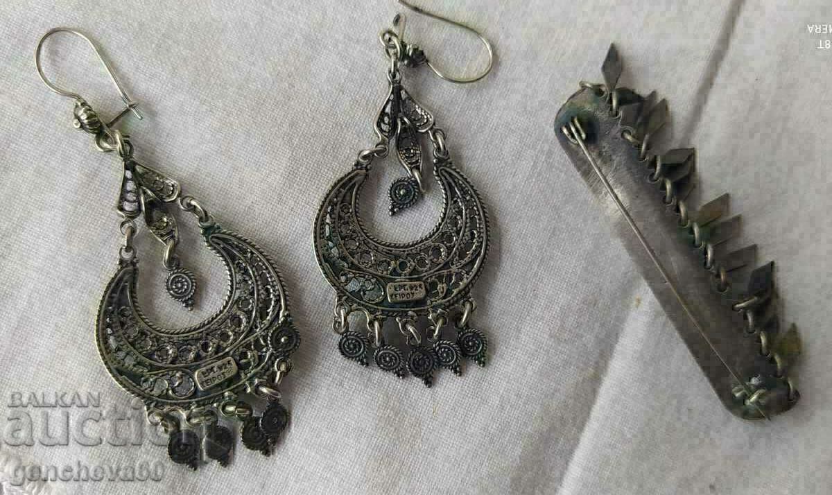 Revival brooch and filigree earrings / silver 22g - 6 Revival brooch and filigree earrings / silver 22g - 6