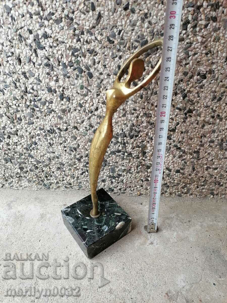 Plastic bronze gymnast statuette sculpture 80s NRB with price 295.00 BGN | € 150.83 Plastic bronze gymnast statuette sculpture 80s NRB with price 295.00 BGN | € 150.83