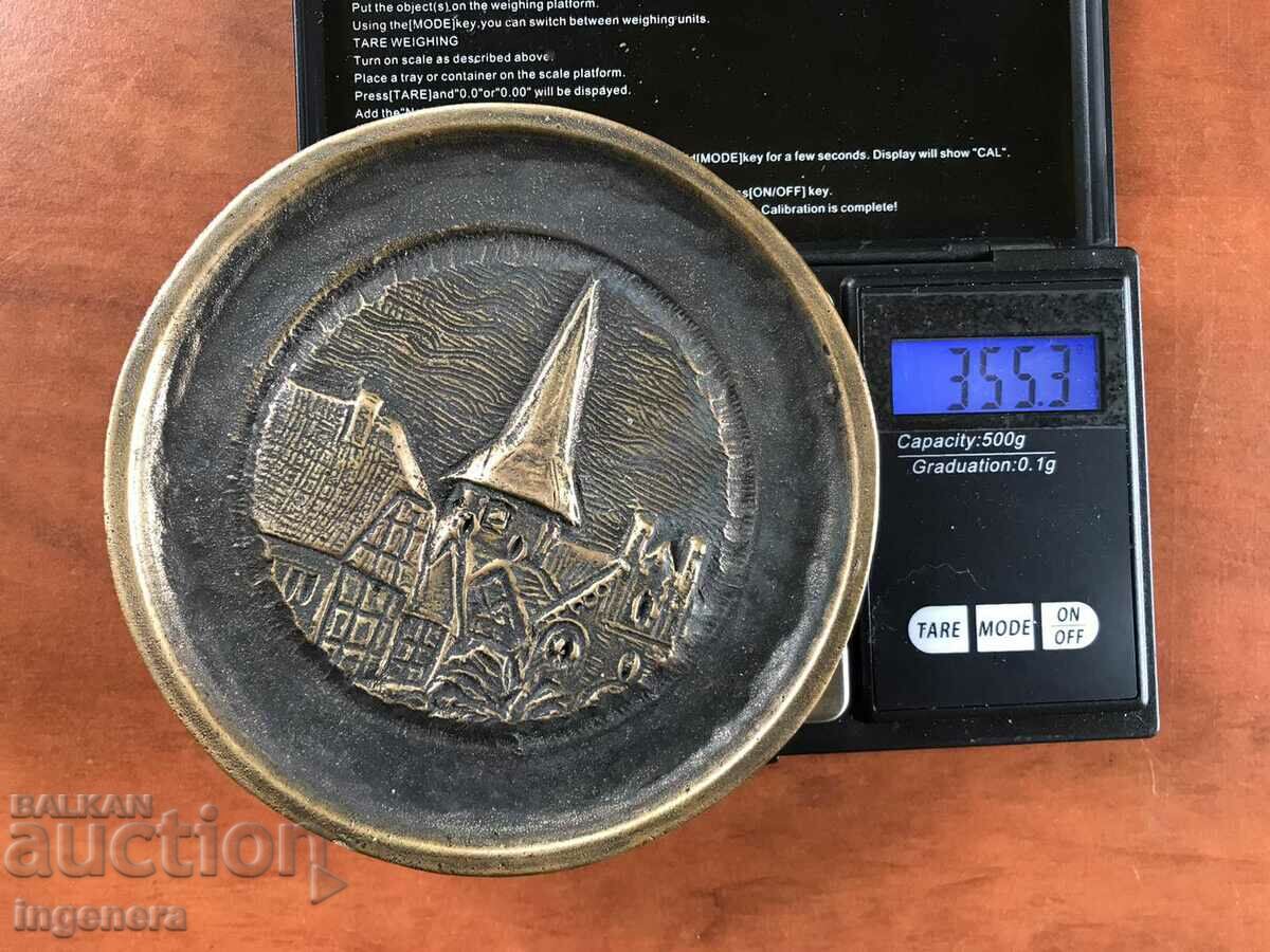 BRONZE BRASS DISH PLATE MASSIVE - 5 BRONZE BRASS DISH PLATE MASSIVE - 5