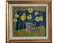 NEVENA DIMITROVA 1927 Beautiful Still Life Tulips 1970s