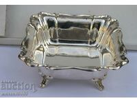 МАСИВЕН СРЕБЪРЕН СЪД С КВАДРАТНА ФОРМА