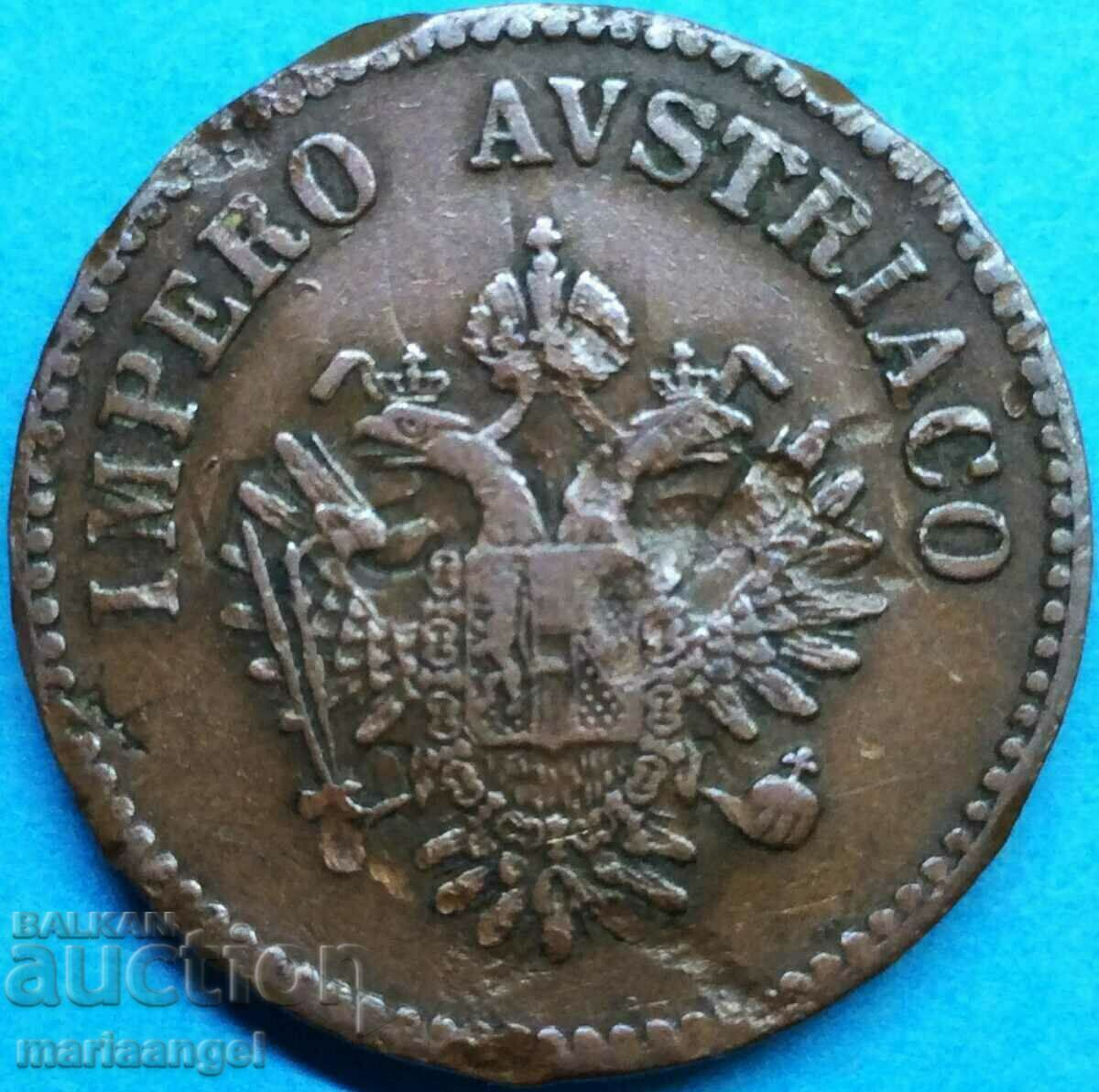 Lombardia Veneția 10 centesimi 1852 11g Austria pentru Italia
