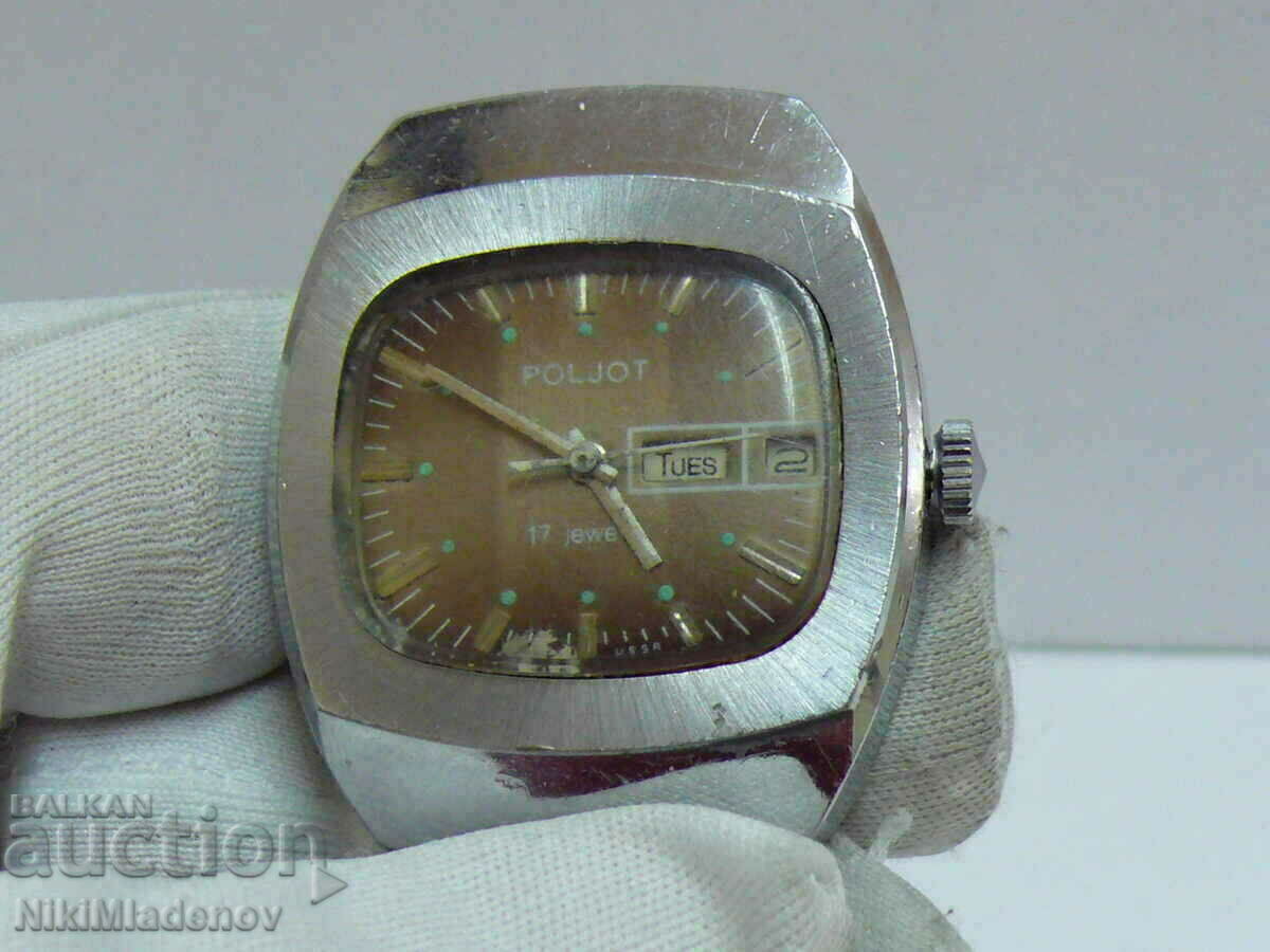 Ceas de mână sovietic pentru bărbați Flight cu zi/data