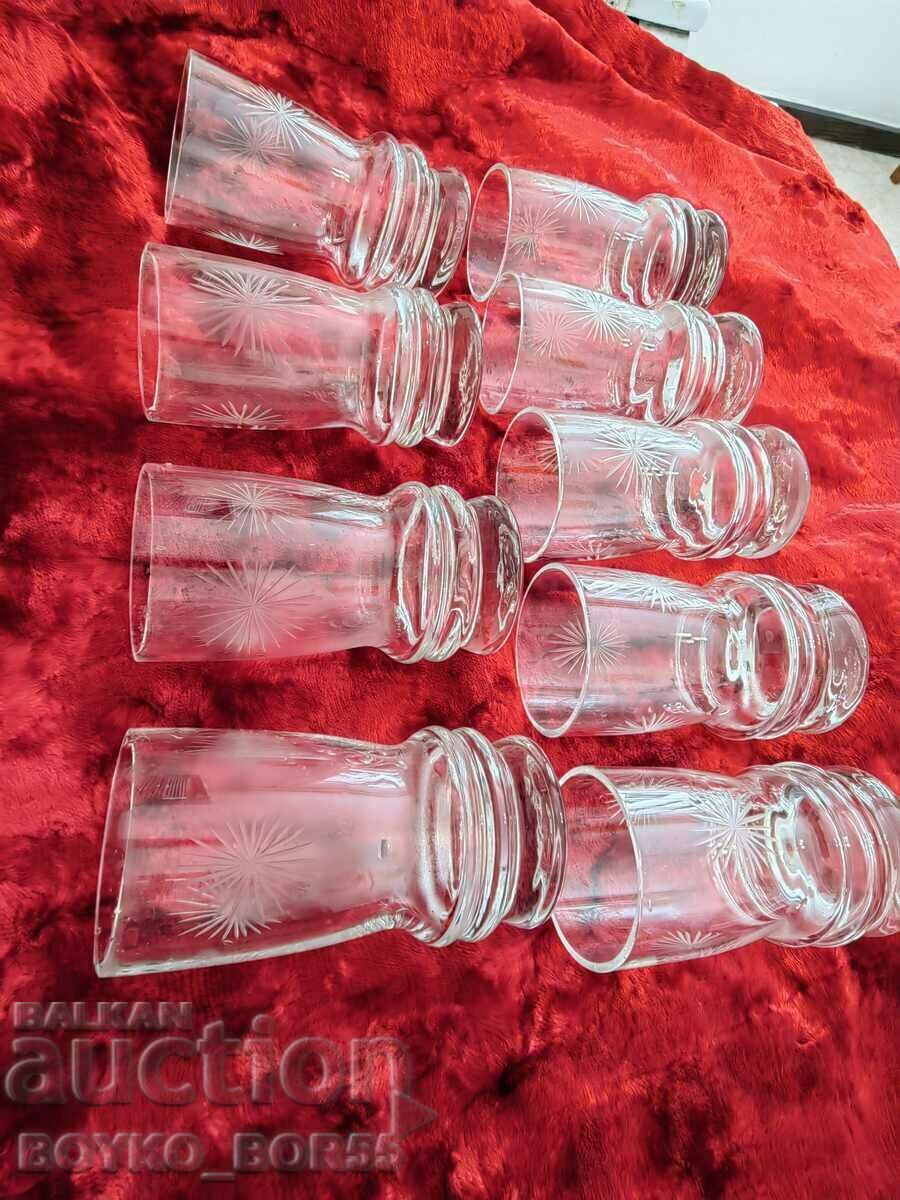 Old Bulgarian Soc Glass Cups 9 pcs. with price 29.00 BGN | € 14.83 Old Bulgarian Soc Glass Cups 9 pcs. with price 29.00 BGN | € 14.83