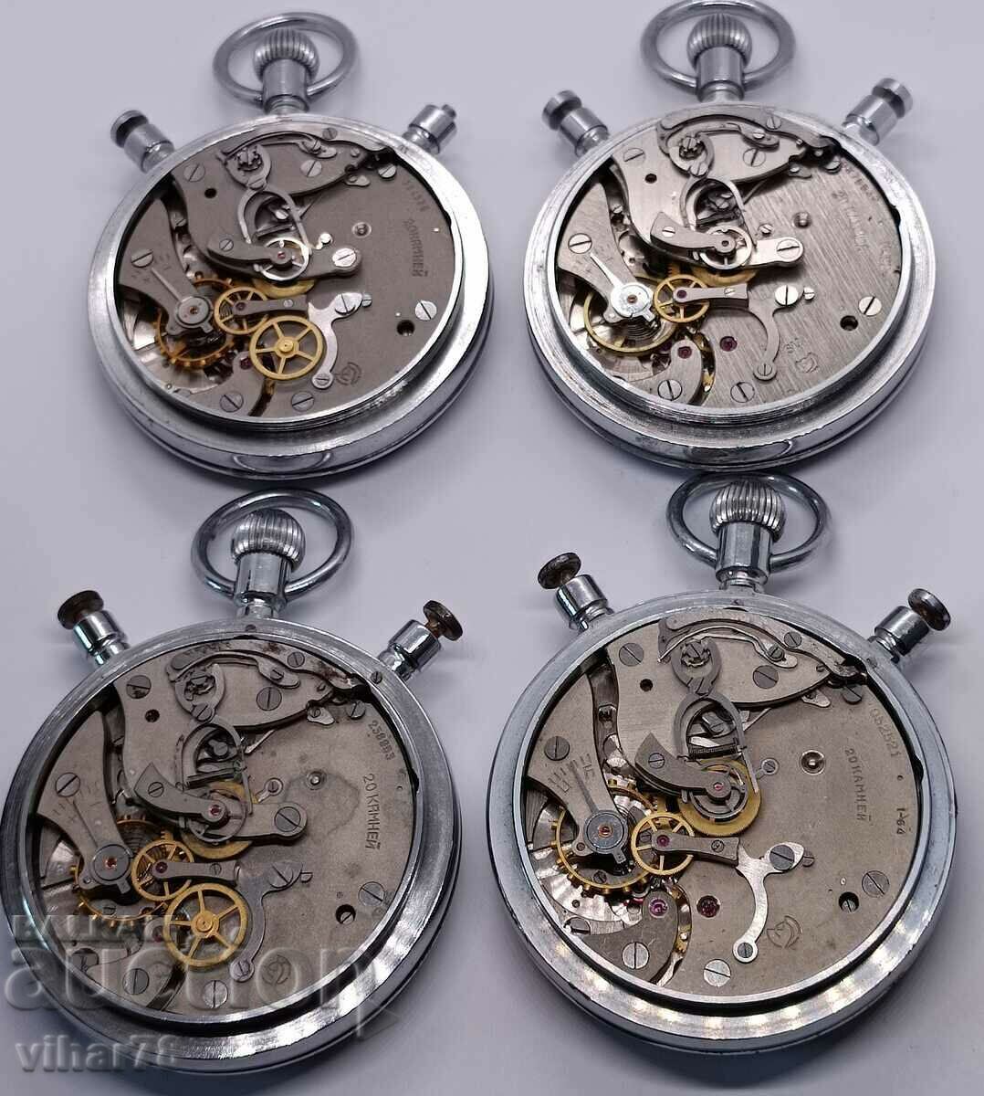 Delivery of Lot of 4 Slava chronometers - do not work for repair or re Delivery of Lot of 4 Slava chronometers - do not work for repair or re