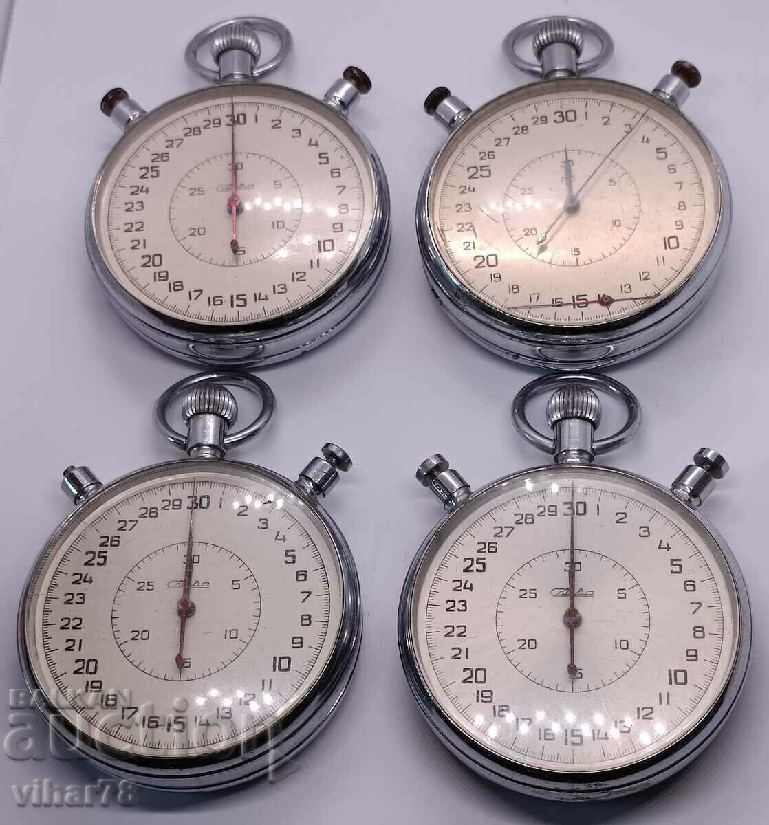 Lot of 4 Slava chronometers - do not work for repair or re