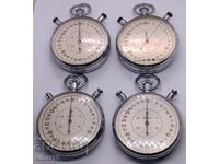 Lot de 4 cronometre Slava - nu functioneaza pentru reparatie sau re