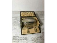 old silver clothes brush with box England 1926