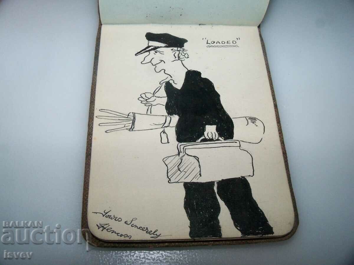 Luxury autograph album from 1925. with drawings - 6 Luxury autograph album from 1925. with drawings - 6
