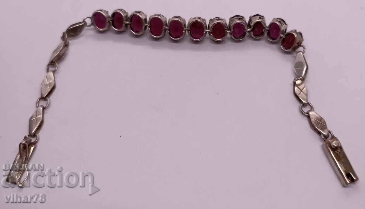 silver bracelet with garnet - 6 silver bracelet with garnet - 6
