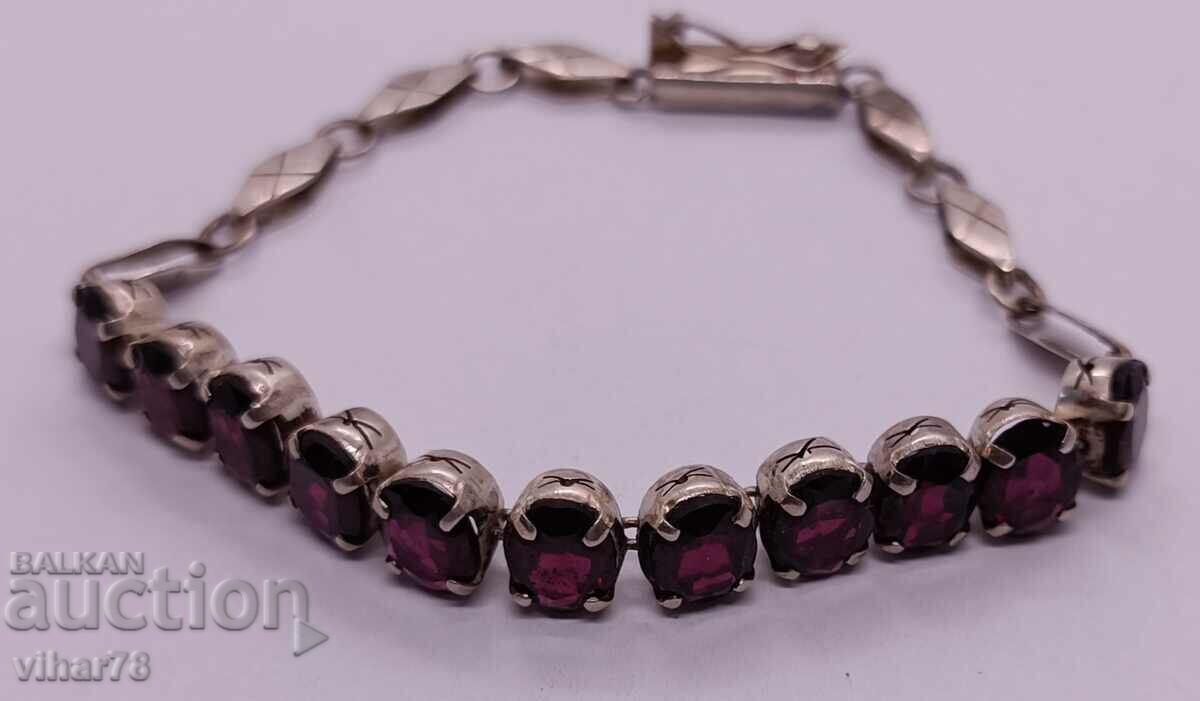 silver bracelet with garnet - 7 silver bracelet with garnet - 7