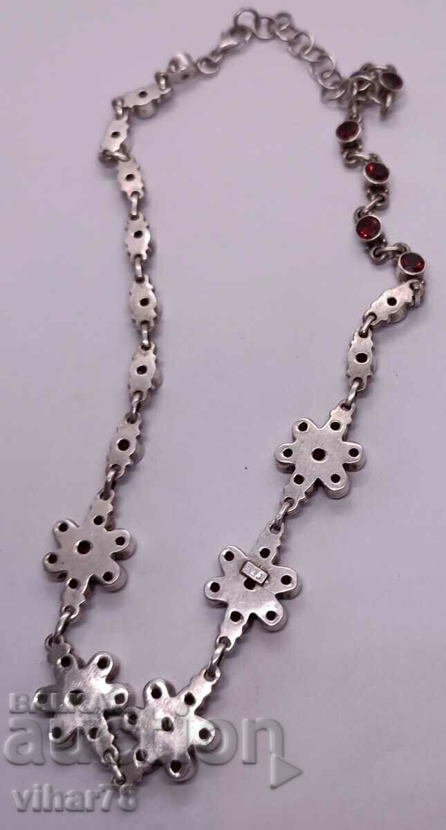 SILVER NECKLACE WITH GARNET - 5