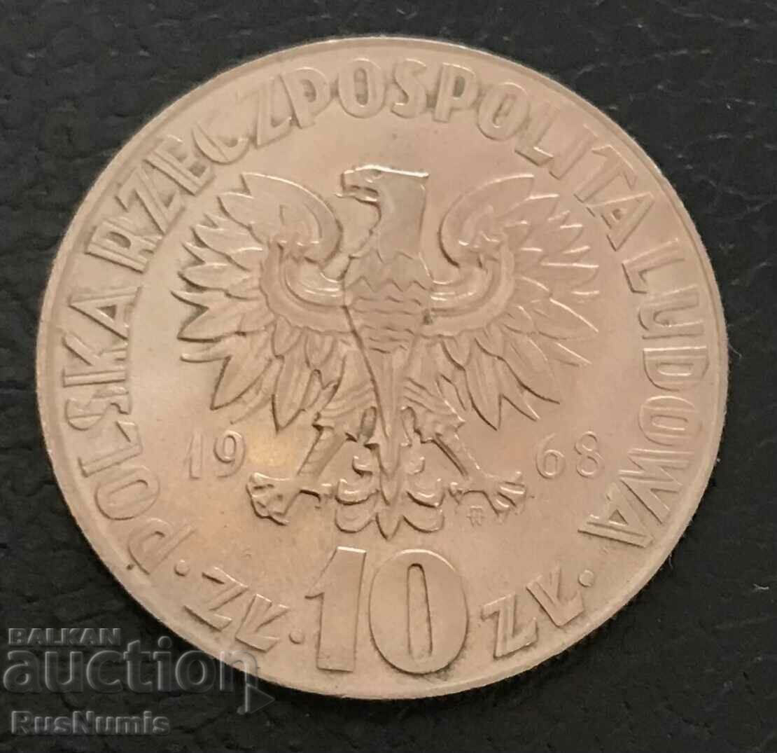 Poland. 10 zlotys 1968 Nicolaus Copernicus. UNC. with price 8.00 BGN | € 4.09 Poland. 10 zlotys 1968 Nicolaus Copernicus. UNC. with price 8.00 BGN | € 4.09