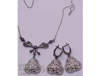 Silver set Pendant with earrings