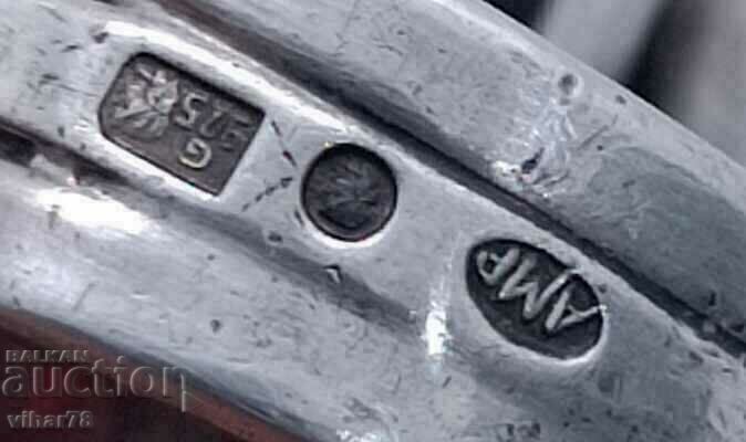 Women's Silver Ring with Amber - 6 Women's Silver Ring with Amber - 6