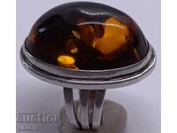 Women's Silver Ring with Amber