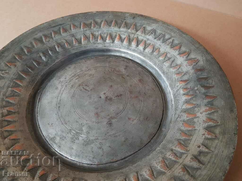 Placă de cupru albastru cupru Sahan renascentist autentic - 6 Placă de cupru albastru cupru Sahan renascentist autentic - 6