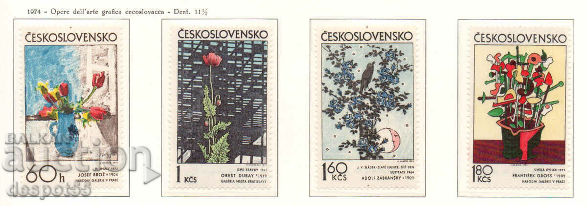 1974. Cehoslovacia. artă grafică cehoslovac.