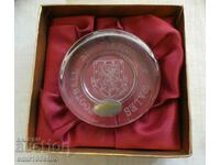 Football Association of Wales Wedgwood England Glass Plaque