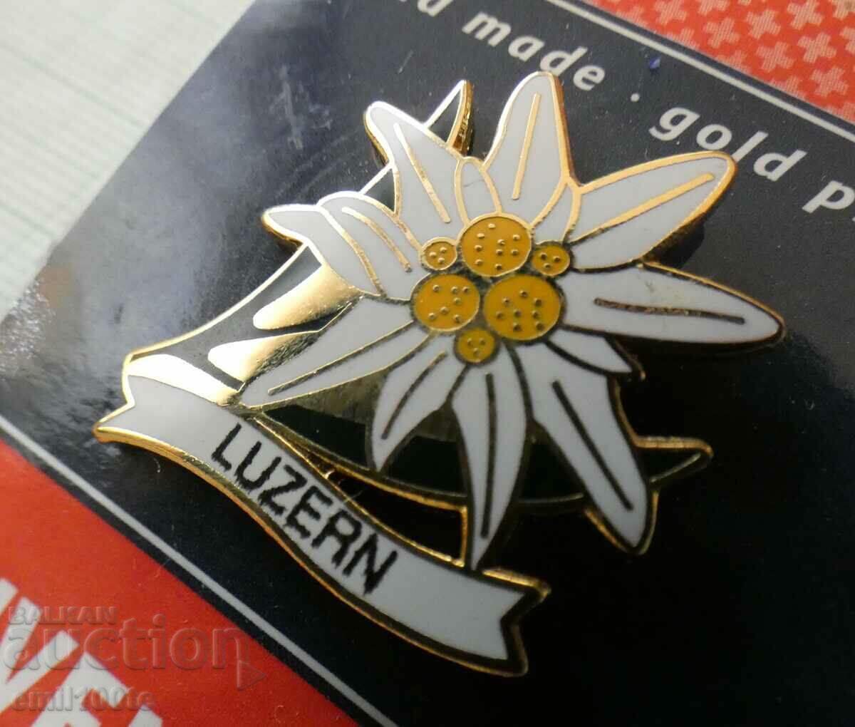 Auction Edelweiss - Luzern Souvenir Switzerland Hand made Gold plated Auction Edelweiss - Luzern Souvenir Switzerland Hand made Gold plated