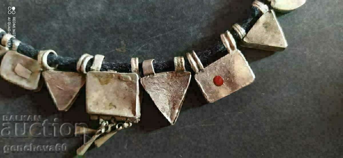 Renaissance silver costume necklace - 6