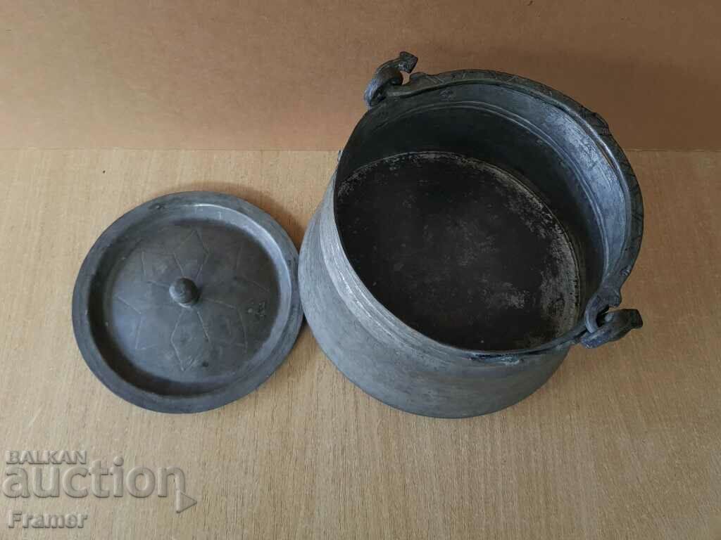 Unique Renaissance 19th century Cauldron menche sahan blue copper - 6 Unique Renaissance 19th century Cauldron menche sahan blue copper - 6