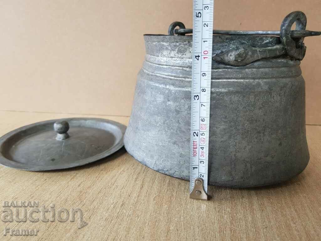 Unique Renaissance 19th century Cauldron menche sahan blue copper - 7 Unique Renaissance 19th century Cauldron menche sahan blue copper - 7