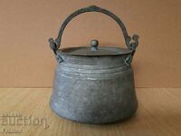 Cazan unic renascentist din secolul al XIX-lea menche sahan albastru cupru