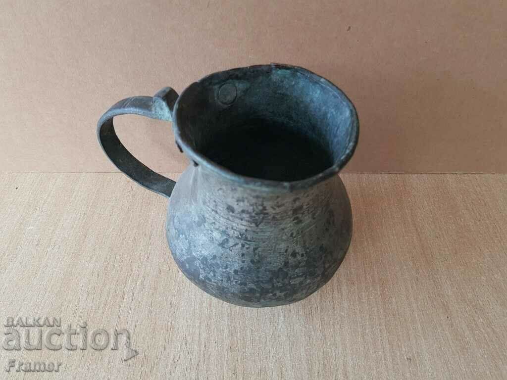 Unique Renaissance 19th century Jug menche sahan blue copper bowl - 5 Unique Renaissance 19th century Jug menche sahan blue copper bowl - 5