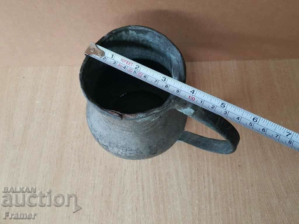 Unique Renaissance 19th century Jug menche sahan blue copper bowl - 7 Unique Renaissance 19th century Jug menche sahan blue copper bowl - 7