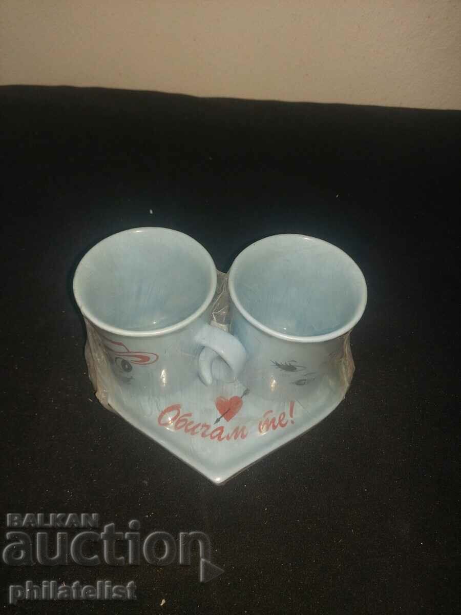 Set - Plate with 2 glasses